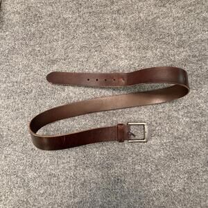 Fat Face Brown Leather Men's Belt with Metal Buckle 40" Long - 678